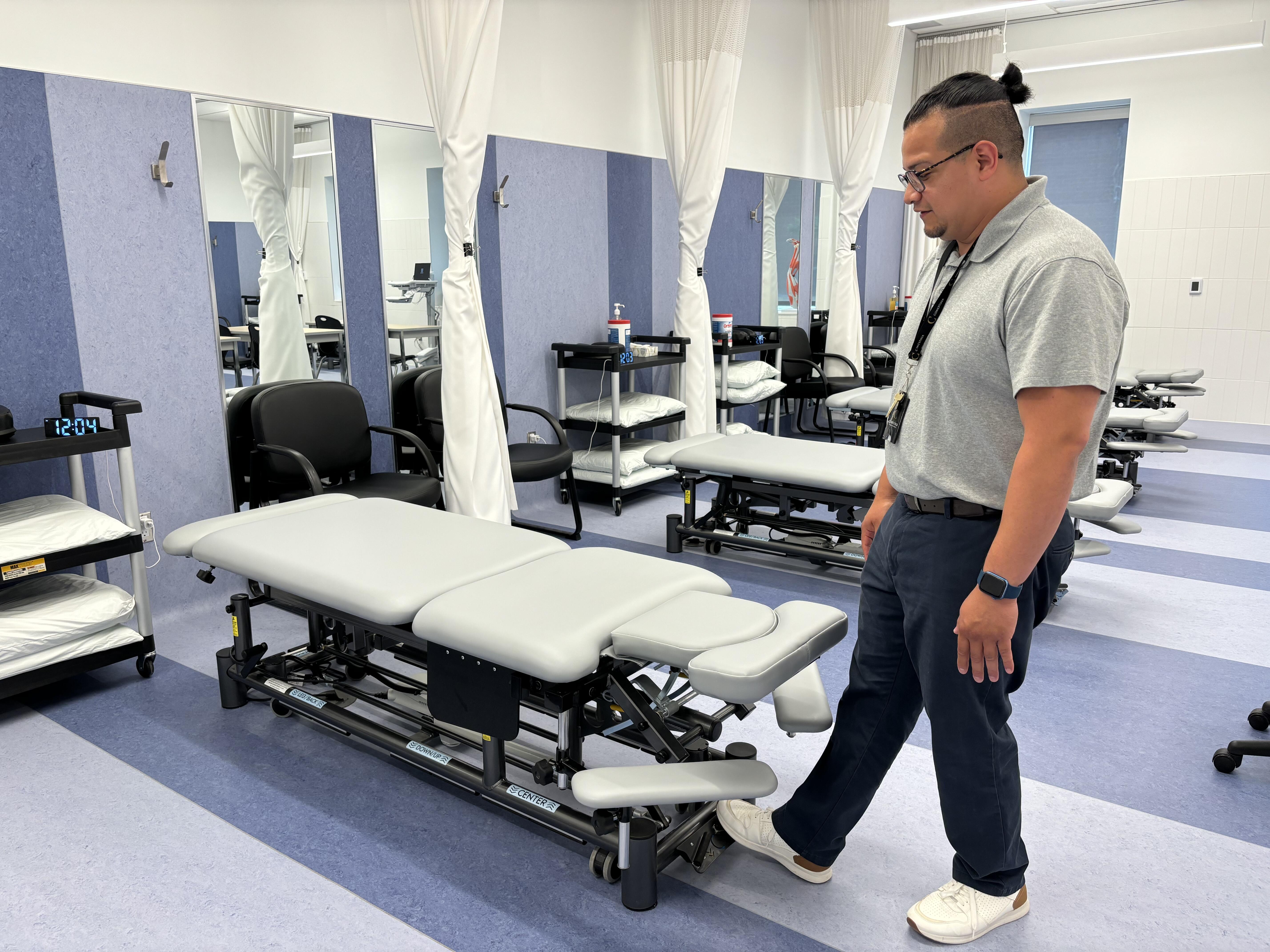 Massage therapy labs at renovated Doon campus space